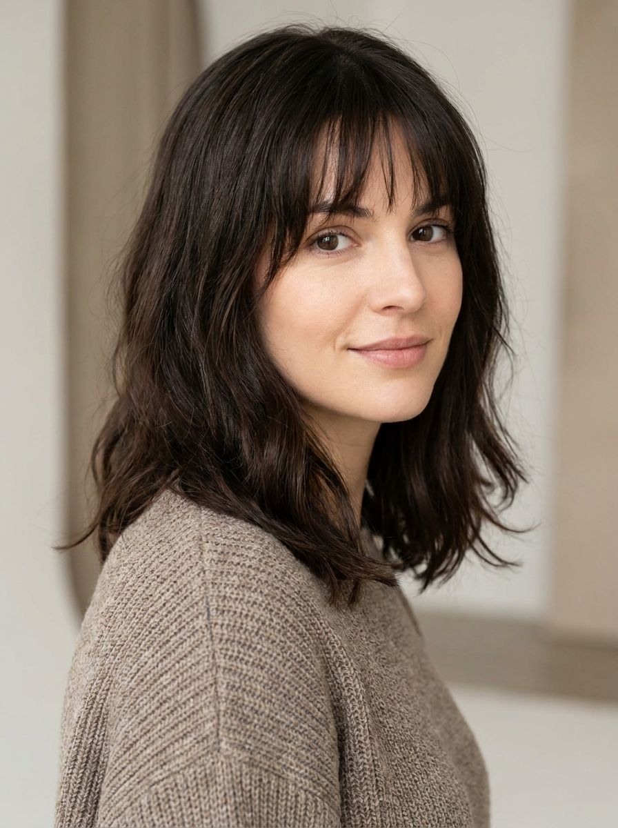 Long Bob mit Wispy Pony - Long Bob mit Pony